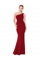 One Shoulder Long High Neck Sleeveless Mermaid Formal Crepe Bridesmaid Dress / Prom Dress