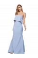 Strapless Full Length Formal Crepe Bridesmaid Dress / Prom Dress with Bodice Overlay