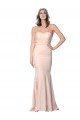 Full Length Sweetheart Formal Crepe Bridesmaid Dress / Prom Dress with Tulle Overlay