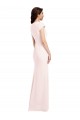 Cap Sleeve A-Line Formal Crepe Bridesmaid Dress / Prom Dress with Pockets