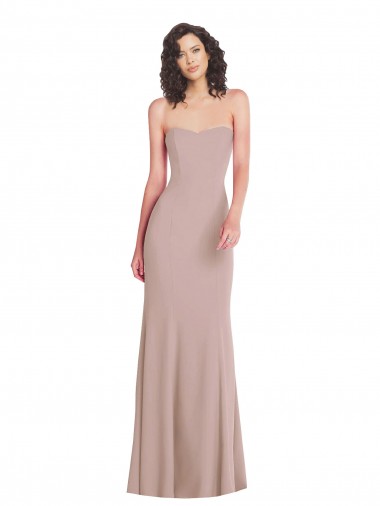 Strapless Princess Line Formal Crepe Mermaid Bridesmaid Dress / Prom Dress