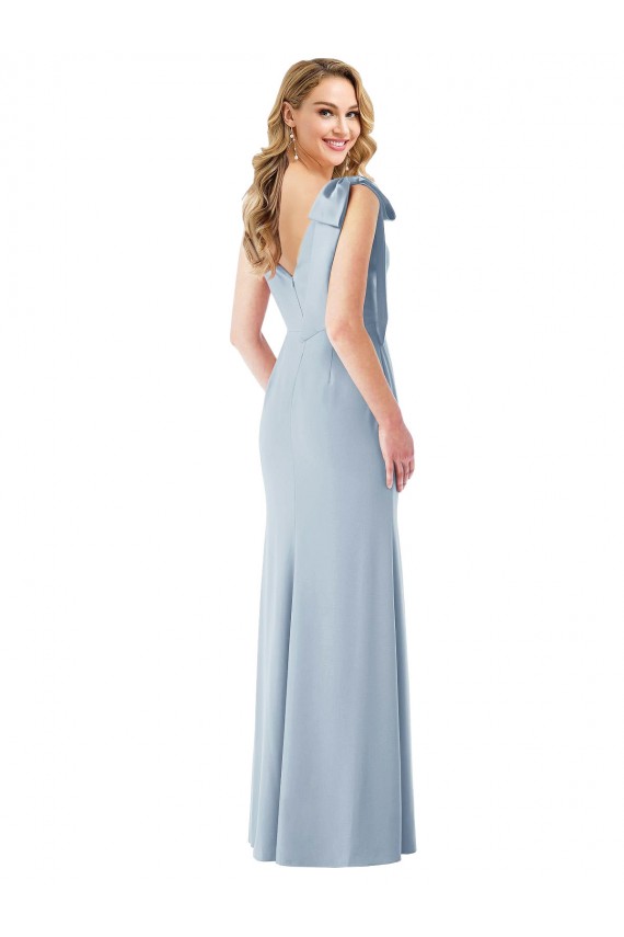 V-Back Bow Shoulder Trumpet Bridesmaid Dress / Prom Dress