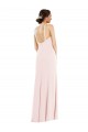 Criss Cross Halter Princess Line Trumpet Formal Crepe Bridesmaid Dress / Prom Dress