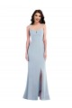 Flattering Trumpet Maxi Formal Crepe Bridesmaid Dress / Prom Dress with Front Slit