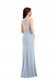 Criss Cross Cutout Back Maxi Bridesmaid Dress / Prom Dress with Front Slit