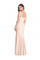 Seamed Bodice Crepe Trumpet Bridesmaid Dress / Prom Dress with Front Slit