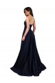 Sweetheart Neckline Low Back Long Formal Crepe Bridesmaid Dress / Prom Dress with Pockets & High Leg Spit