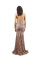 Floral Patterned Backless V-Neckline Sequin Formal Bridesmaid Dress / Prom Dress