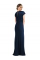 Soft Bow Blouson Bodice Trumpet Formal Crepe Bridesmaid Dress / Prom Dress