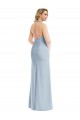 Plunge Neck Halter Backless Trumpet Bridesmaid Dress / Prom Dress with Front Slit