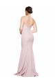 Straight Neck Long Strapless Formal Crepe Bridesmaid Dress / Prom Dress with Soft Tulle Overlay and Small Train