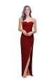 Straight Pencil Skirt Long Sweetheart Formal Crepe Bridesmaid Dress / Prom Dress with High Side Split