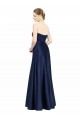 Floor Length Sweetheart Neckline Formal Stretch Satin Bridesmaid Dress with Belt