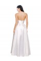 Full Length Strapless V-Cutout Formal Stretch Satin Bridesmaid Dress / Prom Dress