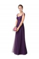 Full Length Long Tulle Bridesmaid Dress with Sweetheart Neckline