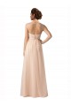 Illusion Sleeves Tulle Bridesmaid Dress with Shirred Bodice and Sweetheart Neckline