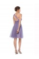 One Shoulder Short Knee Length Tulle Bridesmaid Dress