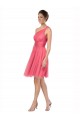 One Shoulder Short Knee Length Tulle Bridesmaid Dress