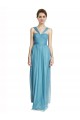 Floor Length Inverted V-Neck Tulle Bridesmaids Dress