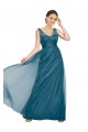 Long V-Neck Soft Tulle Bridesmaid Dress