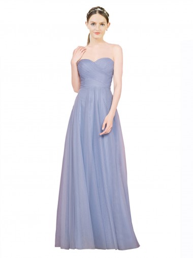 Strapless Sweetheart A-Line Tulle Bridesmaid Dress with Low Back