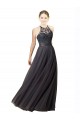 Sweetheart Neckline Long Sleeveless Tulle Bridesmaid Dress with Lace Bodice