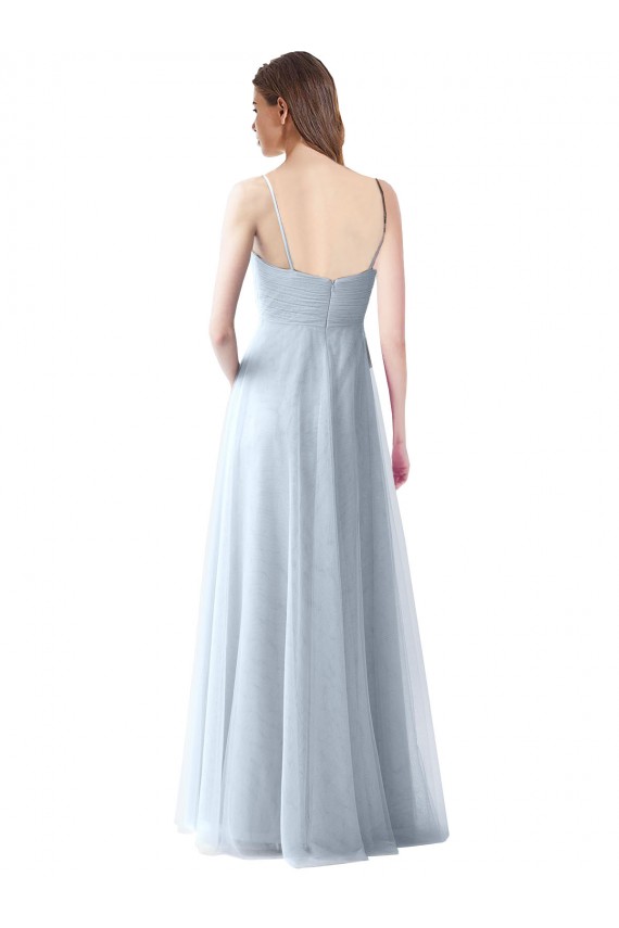 Wrapped Ruched Natural Waist Slim Soft Tulle Bridesmaid Dress