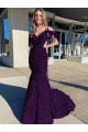 Cold Shoulder Sleeveless Long Court Train Velvet Sequin Prom Dress