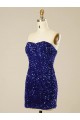 Short Sweetheart Velvet Sequin Prom Dress