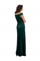 Floor Length Cap Sleeves Long Formal Velvet Bridesmaid Dress / Prom Dress with High Side Slit