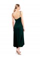 Midi Cocktail Length Cowl Neck Velvet Slip Bridesmaid Dress / Prom Dress