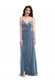 Velvet Wrap Maxi Bridesmaid Dress / Prom Dress with Pockets