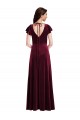 Flutter Sleeve Velvet Maxi Bridesmaid Dress / Prom Dress with Pockets