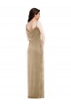 Asymmetrical One Shoulder Formal Velvet Maxi Slip Bridesmaid Dress / Prom Dress