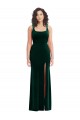 Square Neck Long Velvet Maxi Bridesmaid Dress / Prom Dress