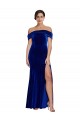 Full Length Long Formal Velvet Bridesmaid Dress / Prom Dress with Side Split